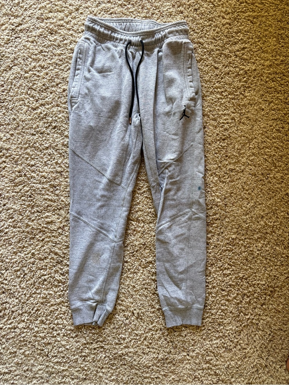 Jordan Light Gray Men's Jogger Sweatpants with Drawstring